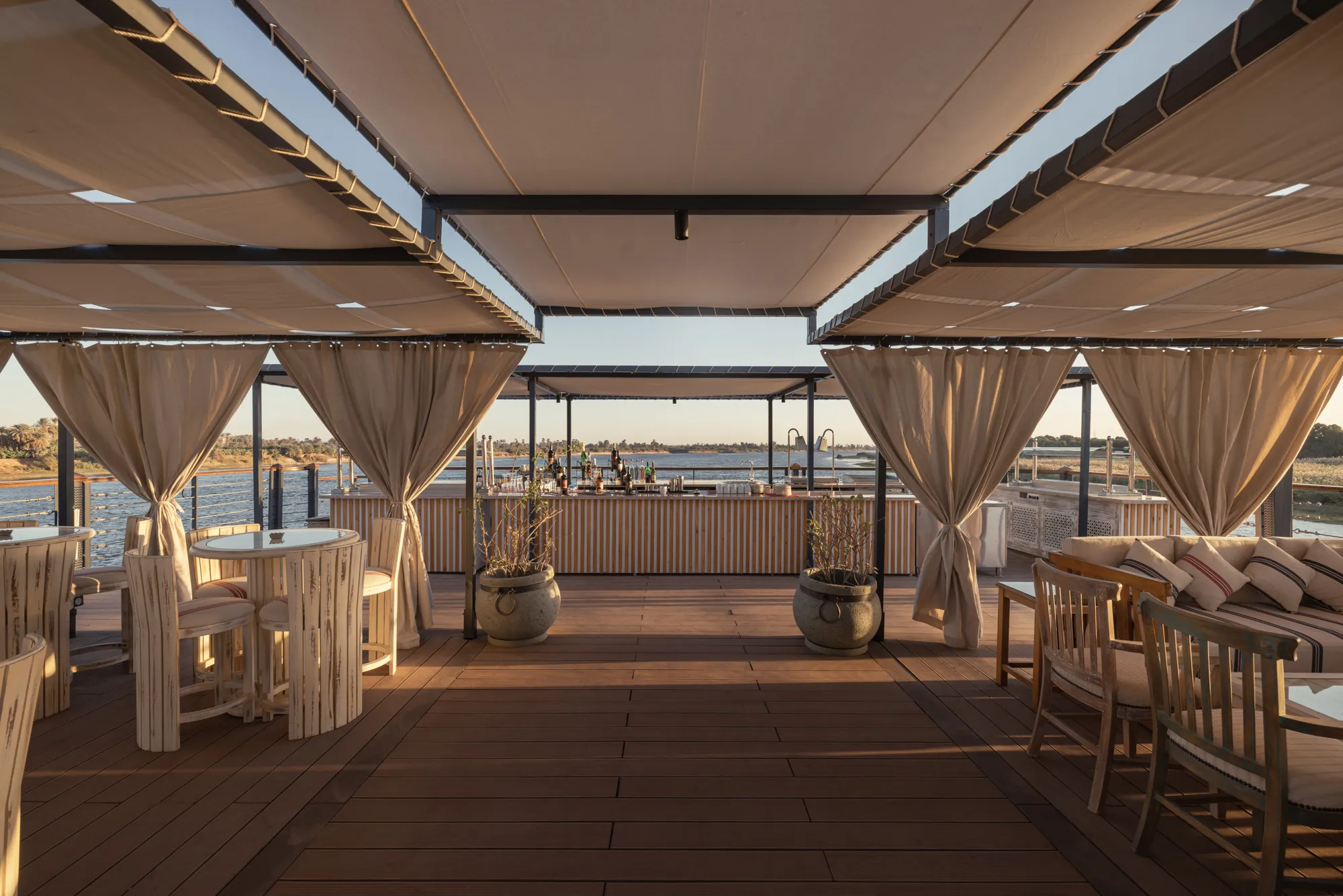 Sun deck of the MS DWA Nile Cruise Nile cruise